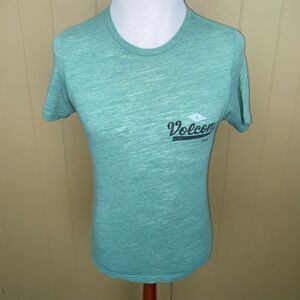 Volcom men S Crewneck short sleeve graphic print  T-shirt green